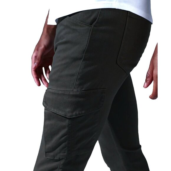 Monfrere - 32 Preston Cargo Pants Slim Fit Olive Green Stretch Utility $328 - Picture 3 of 8